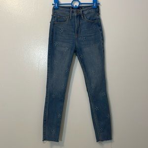 Hollister Curvy high-rise crop super skinny pants denim blue jeans 23 / 26